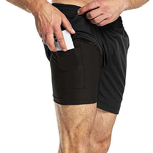 33,000ft Men's 2 in 1 Running Shorts with Phone Pocket, Lightweight