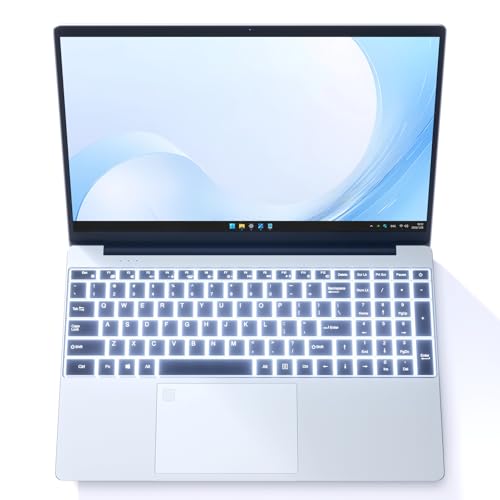 Auusda Business Laptop Computer for Work, Notebook PC for College Students, 15.6" FHD Display, Up to 3.4GHz CPU, Backlit Keyboard, Fingerprint ID, Up to 10TB Storage, 16GB DDR4 RAM, 1TB NVMe, Silver