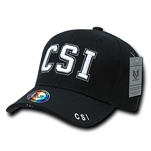 Black CSI Crime Scene Investigation Investigator Structured Baseball Cap Hat