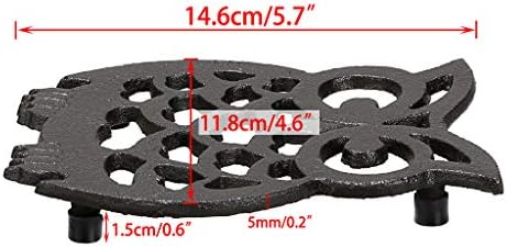 Sumnacon Cast Iron Trivet Owl Decorative Metal Trivet Mat Hot Pot