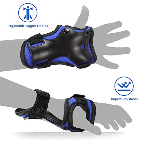 GROTTICO Toddler-Kids Knee-Elbow-Pads Wrist-Guards for Skate-Skateboard-Bike-Scooter-BMX - 3-8 Years Old Protective Gear Set