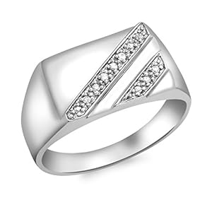 Carissima Gold Herren-Ring 9 k (375) Weißgold Rundschliff Diamant