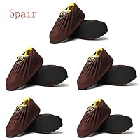5Pack Shoe Covers - Washable Reusable Boot & Shoe Cover, Recyclable, Heavy Duty Indoor/Outdoor, Non Slip, Carpet & Floor Protection, Stretchable One Size Fits Most