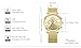 Mens Stainless Steel Calender Alloy Business Formal Quartz Wrist Watch for Man (Gold)