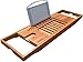 Bathtub Caddy Bamboo Bathtub with Extending Sides, Reading Rack, Tablet Holder, Cellphone Tray and Wine Glass Holder