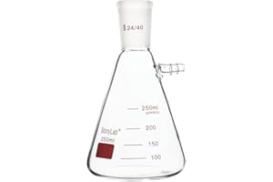 stonylab Filtering Flask with 24/40 Standard Taper Outer Joint, Heavy Wall Borosilicate Glass Filter Flask, Bolt Neck with Tubulation, 250 ml