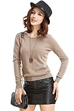 PinkWind Women's Cashmere Long Sleeve Round Neck Pullover Sweater Various Colors