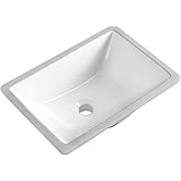 KARAMAG Durable Rectangle Undermount Sink Vitreous Ceramic Lavatory Vanity Bathroom Restroom Sink Pure White (18.3"X13.0")