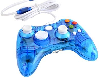 MEGIA USB Wired Game Pad Controller for Xbox 360 Windows 7 (X86) Windows 8 (X86) - Transparent Blue