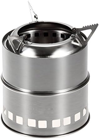 Sadun Portable Stainless Steel Wood Burning Camping Backpacking Stove - Lightweight Charcoal Wood Stove Picnic Outdoor Cooking BBQ Hiking