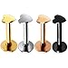 Xpircn 4PCS 16G Stainless Steel Monroe Lip Rings Cartilage Tragus Studs Piercing Jewelry 8mm Labret for Men Women