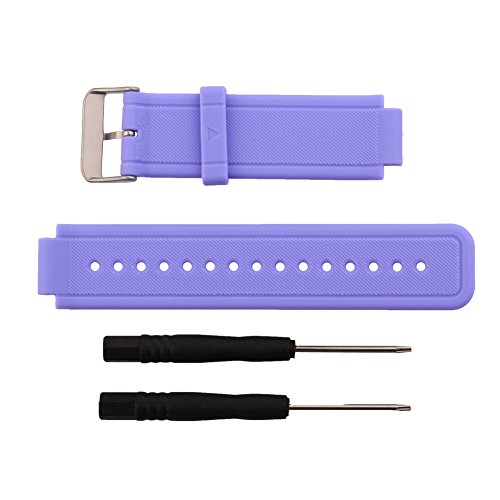 Replacement band for Garmin Vivoactive, Silicone Replacement Fitness Bands Wristbands with Metal Clasps for Garmin vivoactive GPS Smart Watch (violet)