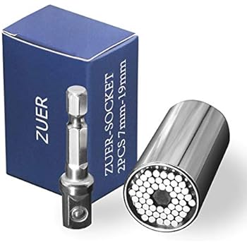 Christmas Gifts for Men,Universal Socket Wrench (7-19mm),Multi-Function Grip,Ratchet Tool Set,Power Drill Adapter,Tools Gifts for Dad,Father,Men,Him,Husband,Boyfriend,DIY Handyman,Women,Birthday gift