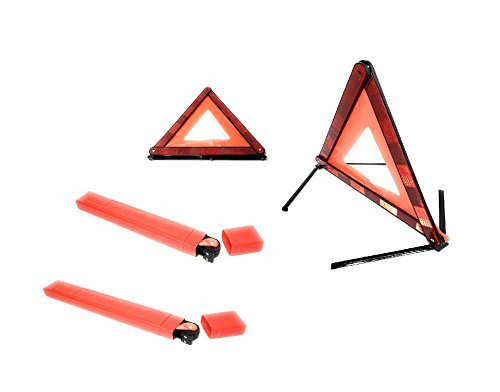 Royal Brands Warning Triangle Car Emergency Breakdown Red Reflective Safety Foldable Kit, Pack of 2