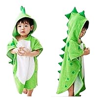 Kenmont Dinosaur Beach Towel Soft Baby Bath Towel, Animal Cloak Costume Cape Hooded Bathrobe for Kids (Small)