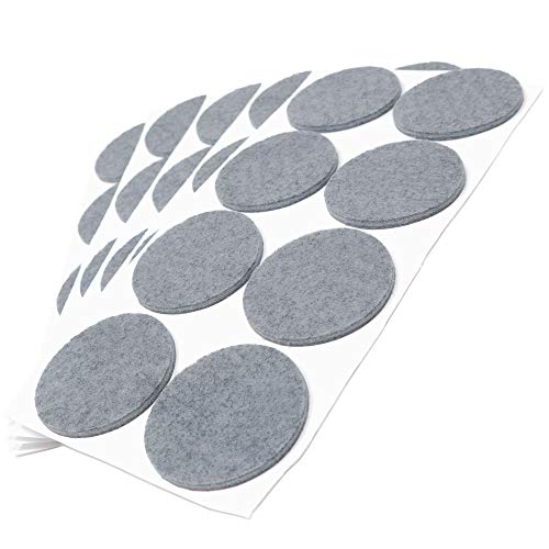 Adsamm® / 40 x self-adhesive felt pads/Grey/ø 1.97 (ø 50 mm) / round / 0.138 / 3.5 mm thick stick-on furniture felt glides/Furniture & Chair Glides