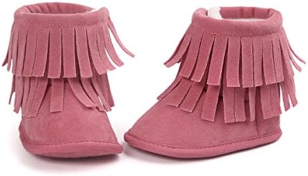 Baby Girl Snow Boots with Fringe Slippers Anti-Slip Soft Sole Winter Warm Anti-Slip Boots Shoes Newborn
