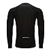 Spotti Men's Cycling Bike Jersey Long Sleeve with 3 Rear Pockets - Moisture Wicking, Breathable, Quick Dry Biking Shirt Black