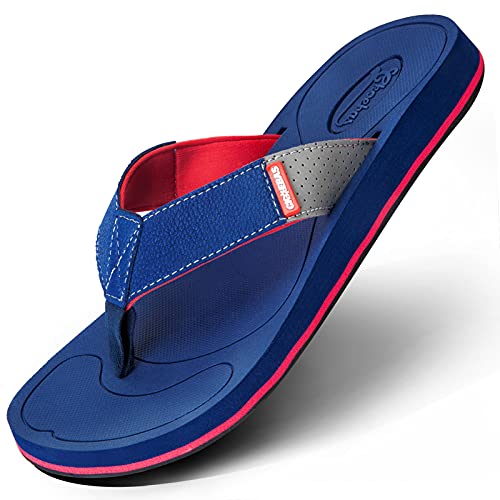 Ckoebas Men's Thong Sandals, Beach Flips Flops for Mens with Arch