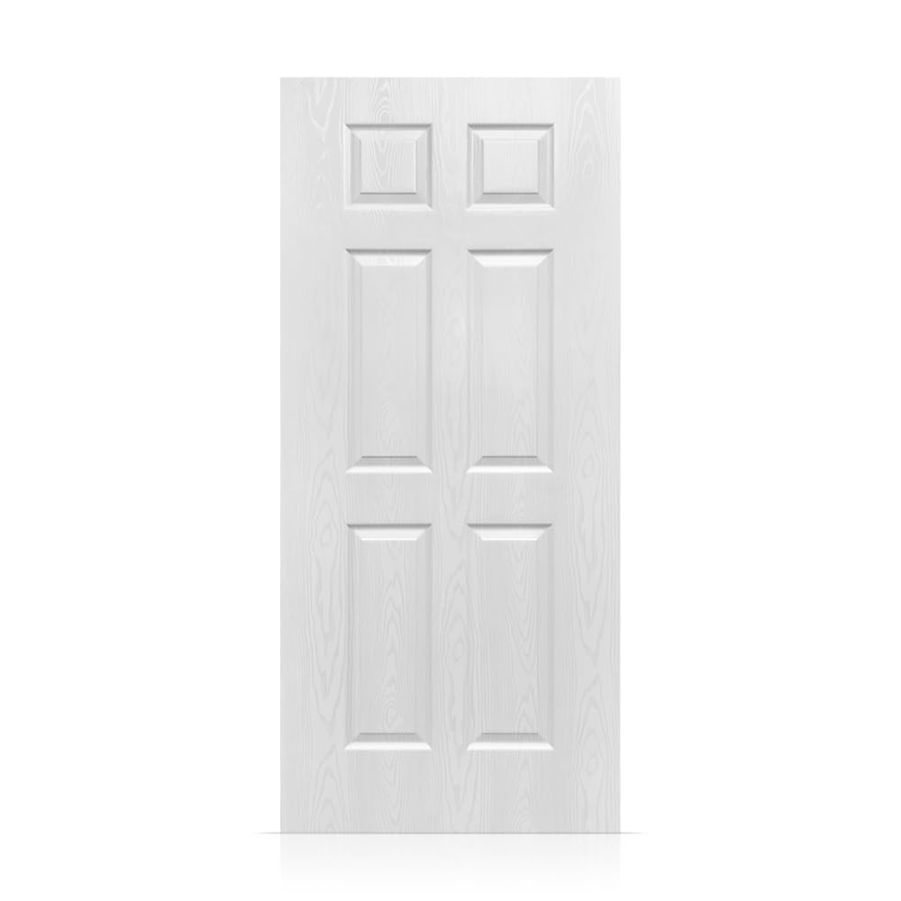 Photo 1 of 36 in. x 82 in. 6 Panel Hollow Core White Oak Finished PVC Composite Interior Door Slab