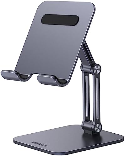 Supporto Tablet Regolabile da Tavolo, Porta Cellulare Scrivania in Alluminio Compatibile con Galaxy Tab, iPad 2022/2021 e Altri da 4.7-12.9"