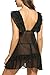 Avidlove Women Sexy Babydoll Two Pieces Nightwear Mesh Lace Lingerie Set Black XL