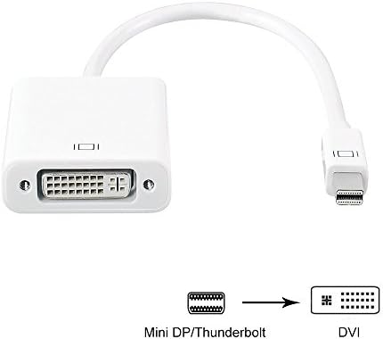 Westful Mini DisplayPort to DVI Video Adapter (Mini DP/mDP/Thunderbolt2 Port Compatible) Video AV HDTV (Male to Female) Converter Cord Mini DP to DVI 1920x1080 Mini DP to DVI-I Adapter for MacBook