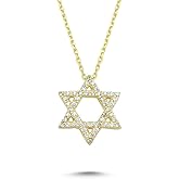 Wish Carat 14k Real Gold Star of David - Dainty Gold Necklace, Solid Gold Necklace, Gold Necklace for Women | 18''