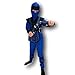 Blue Neon Ninja Costume Rubber Johnnies, Kids, size 4-6