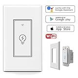Smart Light Switch,Wi-Fi Switch In-wall Wireless Switch Compatible With Amazon Alexa,Remote Control Your Fixtures From Anywhere,Timing Function,Overload Protection,No Hub Required