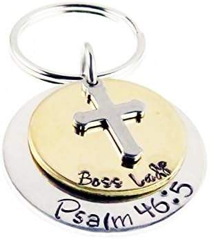 Boss Lady - Key Chain - Hand Stamped Key Ring - Bible Verse - Gift Item