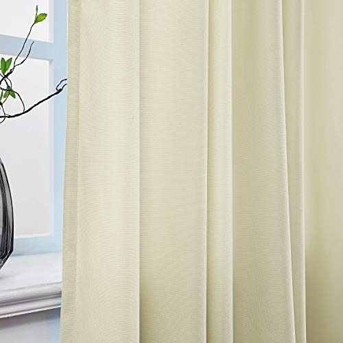 Macochico Pinch Pleated Medical Curtains,Beige Yellow Medical Curtains,Privacy Curtains,Hospital Curtains,Cubicle Curtain,Clinic Curtains,SPA Lab Curtains Room Divider,5ft Wide x 7ft Tall(1 Panel)