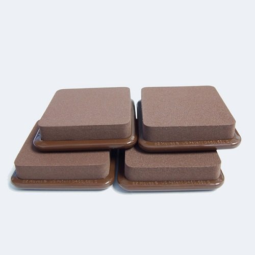 EZ Moves Permanent Furniture Slides - 3"x3" (Set of 4) Dark Brown
