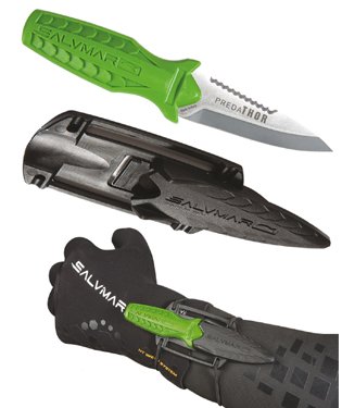 SALVIMAR PREDATHOR COMPACT STAINLESS STEEL SCUBA DIVING KNIFE WITH SHEATH