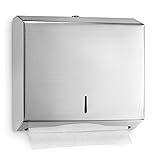 Alpine Industries C-Fold/Multifold Paper Towel Dispenser - Brushed Stainless Steel - 290 C-Fold Or 380 Multifold Towels