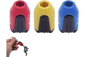Bestgle 3pcs Plastic Removable Screwdriver Bit Magnetic Ring Screw Catcher Strong Magnetizer for 6.35mm Shank Screwdriver Bit