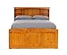 Discovery World Furniture Bookcase Captains Bed with 6 Drawers, Full, Honey