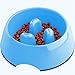 SUPERDESIGN Slow Feeder Dog Bowl Cat Bowl 1/2 Cup Slow Feeding Dog Bowl for Small Medium Breed Anti Gulping Healthy Eating Interactive Bloat Stop Fun Alternative Non Slip Puzzle Dog Food Bowl, Blue