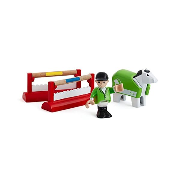 BRIO 33795 - Pferde-Parcours, 7-teilig, Bauernhof Tiere