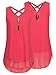 Famulily Women's Sleeveless Chiffon Blouse Shirt Criss Cross Back Casual Zip up Tank Tops