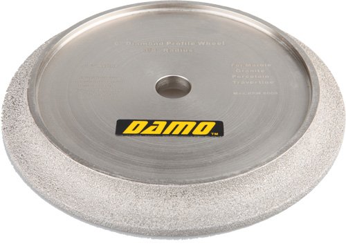 DAMO 6 inch Vacuum Brazed Diamond Profile Wheel for Tile Saw B 3/8 inch Demi Bullnose Half Bullnose for Granie Concrete Marble Countertop - Thumbnail 2