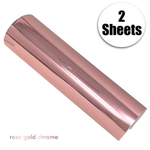 Rose Gold Chrome and Glitter Adhesive Vinyl, 12" x 12" Sheets, Rose