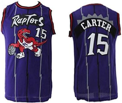 Bjersore Mens Carter #15 Purple Hardwood Classic Vince Basketball Jersey Size S