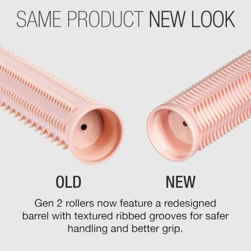 CALISTA Tools Ion Hot Rollers Long Set, Hot Rollers for Long Hair with Fusion Technology, Hair Rollers for Voluminous Curls & Waves, Fast Heating Curlers with Claw Clips,12 Piece Set, Pink Sands