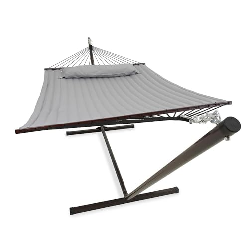 VITA5 Garden Hammock with Stand for Hours of Relaxation - Hammock for Two People Perfect for Sleeping Together - Hammock with Strong and Durable Metal Frame - Portable Hanging Hammock