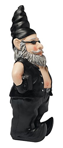 Gnome Garden Sculpture - Biker Gnome Funny Garden Decor, Indoor or Outdoor Use