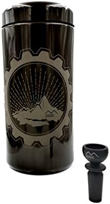 Dope Jars / METALFORMS Mountain Gear Collaboration - Herb Storage Stash Jar W/Unbreakable Aluminium Bowl (1 Liter Matte Black)