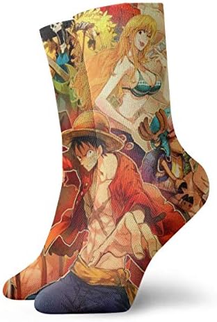 HannahMia Unisex Anime Cartoon Cute Cool One Piece Thick Cute Music Band Athletic Crew Socks Gift