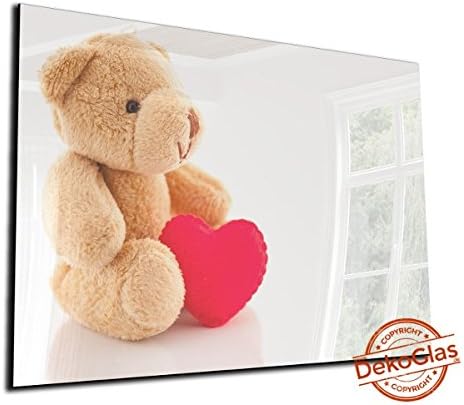 Glass board by DekoGlas 100x70 magnetic board slate Memo board teddy bear heart