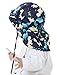 Baby Toddler Infants Kids Sun Hat UPF 50+ UV Protection Hats Adjustable Bucket Cap with Neck Flap for Summer Play Beach Swim Dinosaur Blue 6-12 Months